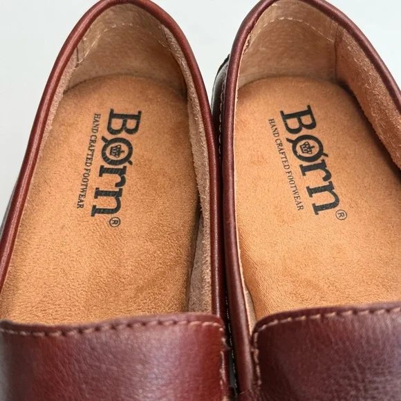 Born Liam Mahogany Brown Leather Driving Loafers • Handcrafted Comfort Shoes - Picture 9 of 12